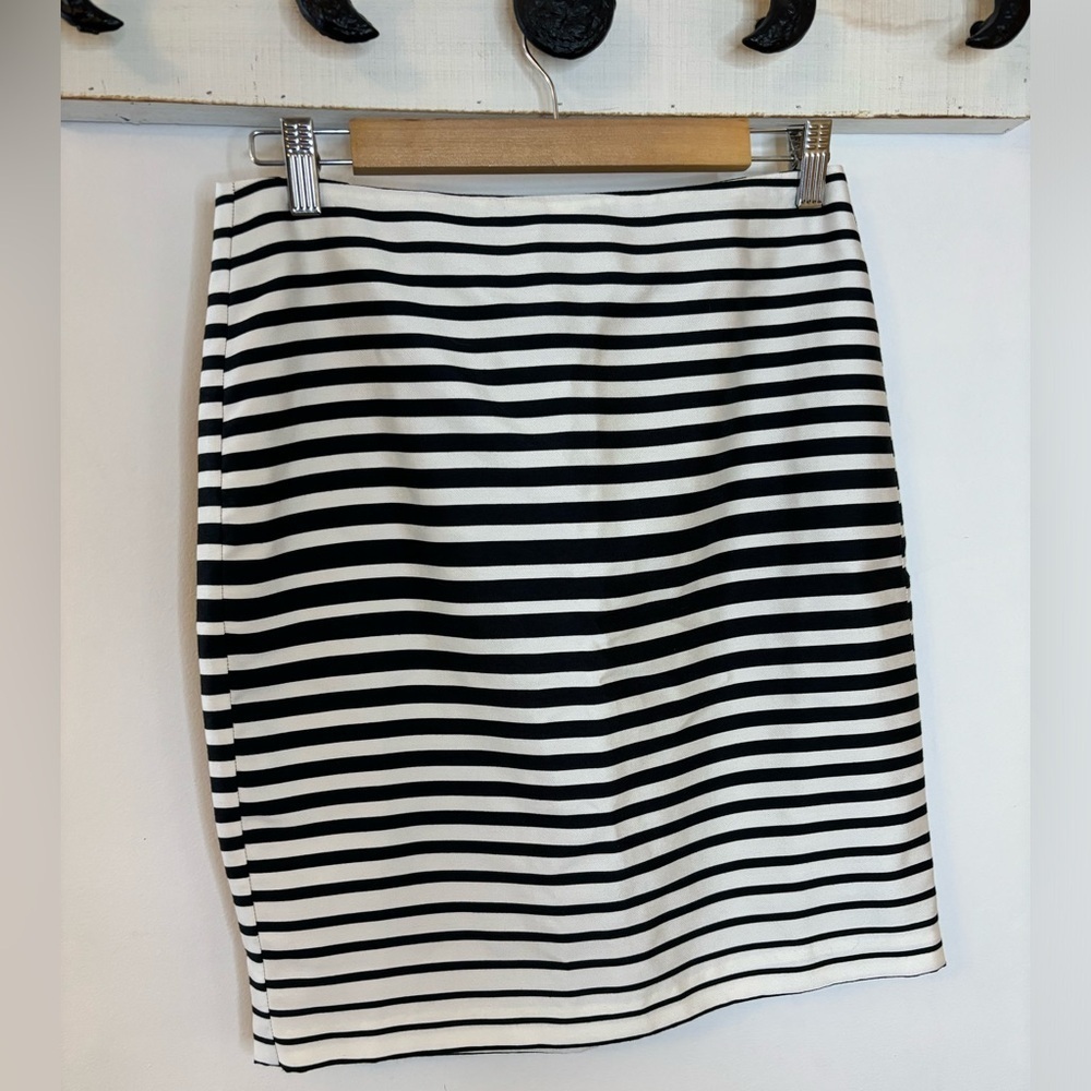 Anthropologie Corey Lynn Calter Black and White Striped Pencil Skirt